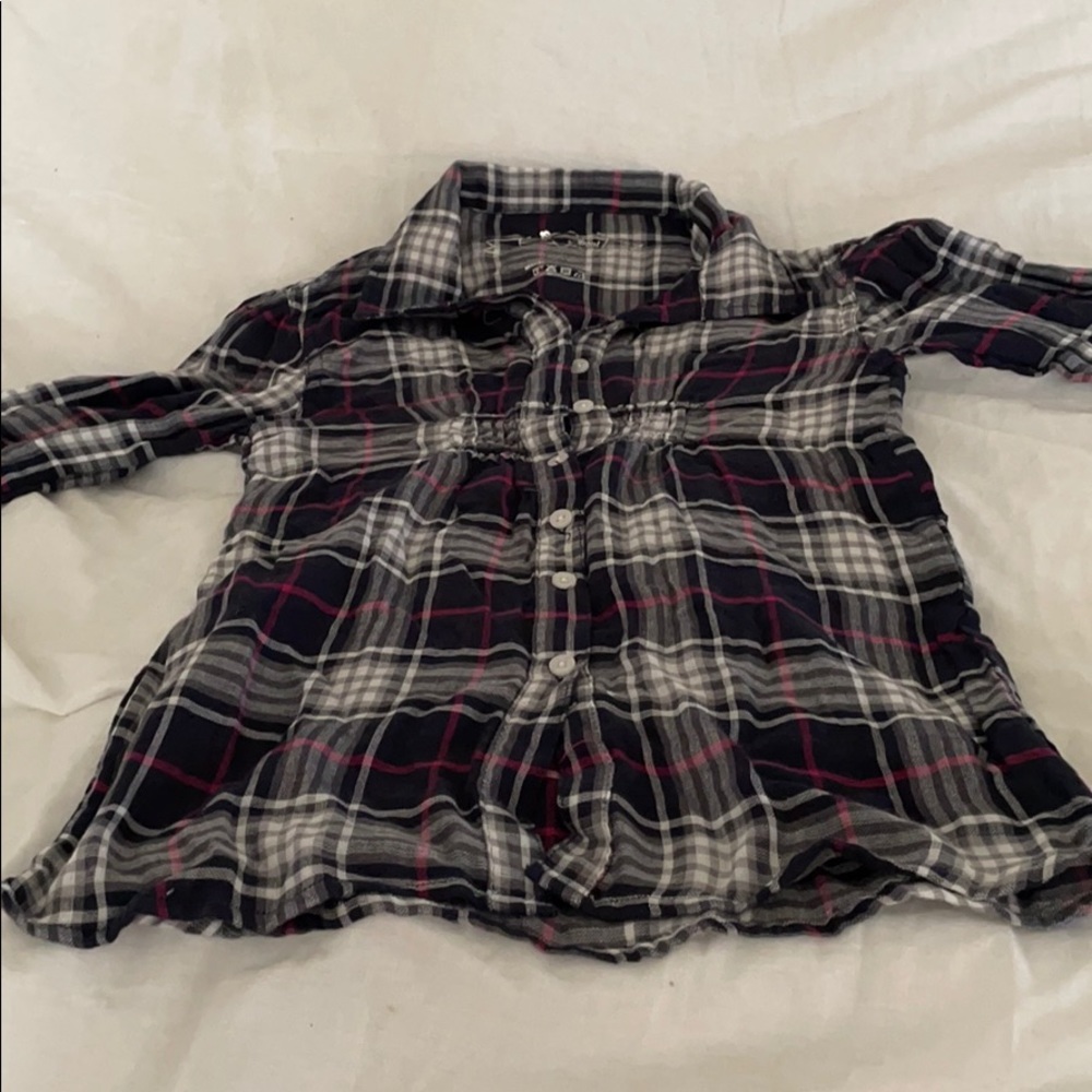 Blue and gray plaid shirt heart and soul